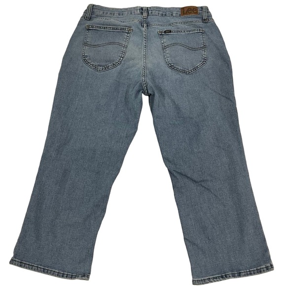 Women's Lee Light Wash Straight Leg Denim Jeans Stretch Size 14M - Picture 2 of 6